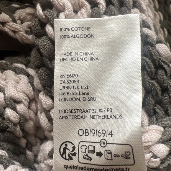 Free People Portland Striped V-Neck handknit chunky Sweater Brown 2375 - Picture 8 of 9